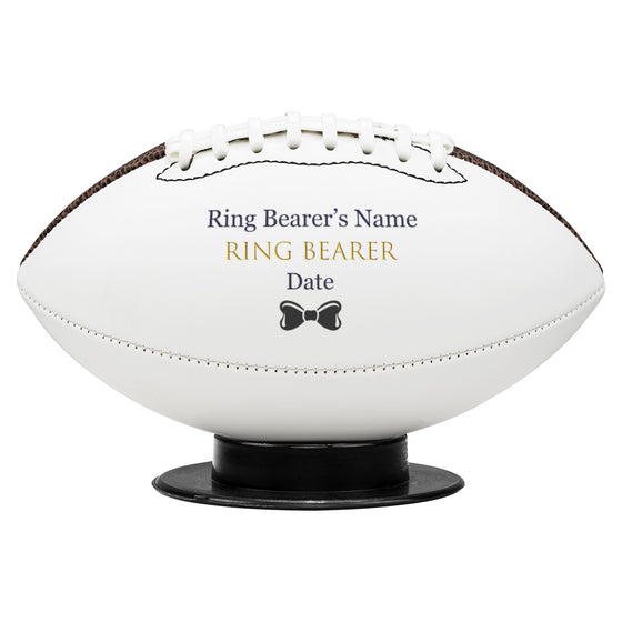 Custom Ring Bearer Mini-Size Football-Wedding Party Ring Security