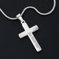 Father's Day Gift From Daughter/Son-Personalized Engraving-Lips of a Child-Red Marble Look-Christian Cross Necklace