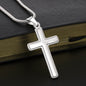 Father's Day Gift From Daughter/Son-Personalized Engraving-Lips of a Child-Red Marble Look-Christian Cross Necklace