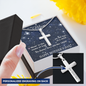 Mother's Day Gift-Lips of a Child-DarkBlue Stars-Christian Cross Necklace