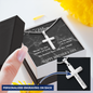 Mother's Day Gift-Lips of a Child-Black Marble-Christian Cross Necklace