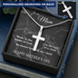 Mother's Day Gift-Lips of a Child-Black Marble-Christian Cross Necklace