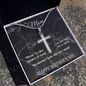 Mother's Day Gift-Lips of a Child-Black Marble-Christian Cross Necklace