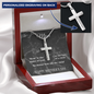 Mother's Day Gift-Lips of a Child-Black Marble-Christian Cross Necklace