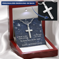 Mother's Day Gift-Lips of a Child-DarkBlue Stars-Christian Cross Necklace