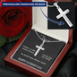 Father's Day Gift From Daughter/Son-Personalized Engraving-Lips of a Child-Leather Look-Christian Cross Necklace