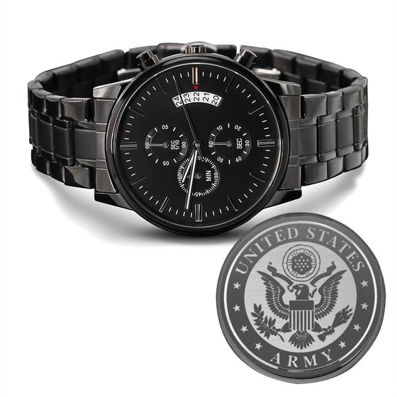 US Army Black Chronograph Watch