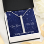 Mother's Day Gift-You Gave Me Life -BlueStars2- Roman Numeral Stick Necklace