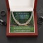 Father's Day Gift from Wife - Cuban Necklace - Forest