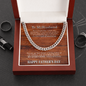 Father's Day Gift from Wife - Cuban Necklace -Wood look
