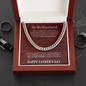 Father's Day Gift from Wife - Cuban Necklace -Red Marble