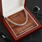Father's Day Gift from Wife - Cuban Necklace -Wood look