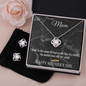 Mother's Day Gift-Lips of a Child-Black Marble-Love Knot Necklace & Earring Set