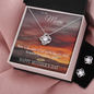 Mother's Day Gift-Lips of a Child-Sunset-Love Knot Necklace & Earring Set