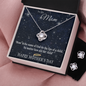 Mother's Day Gift-Lips of a Child-Dark Blue Sky-Love Knot Necklace & Earring Set