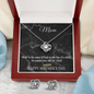 Mother's Day Gift-Lips of a Child-Black Marble-Love Knot Necklace & Earring Set