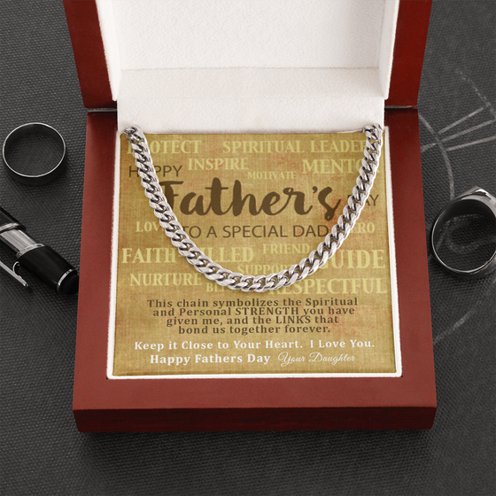 Fathers Day Gift From Daughter-Cuban Chain/Necklace-Spiritual Montage