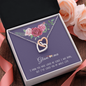 Glam-ma GrandDaughter Necklace Since I was Born -Two Hearts-Purple