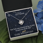 Mother's Day Gift-Lips of a Child-Dark Blue Sky-Love Knot Necklace