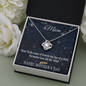Mother's Day Gift-Lips of a Child-Dark Blue Sky-Love Knot Necklace