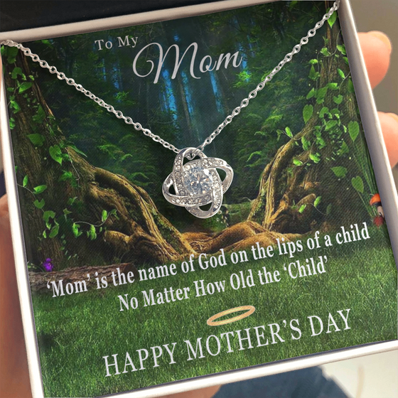 Mother's Day Gift-Lips of a Child Halo2-Love Knot Necklace