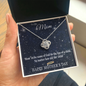 Mother's Day Gift-Lips of a Child-Dark Blue Sky-Love Knot Necklace