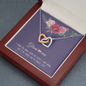 Glam-ma GrandDaughter Necklace Since I was Born -Two Hearts-Purple
