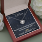 Mother's Day Gift-Lips of a Child-Dark Blue Sky-Love Knot Necklace