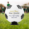 Custom Ring Security Mini-Size Soccer Ball-Wedding Party Ring Bearer-BrideGroom NamesGold Rings